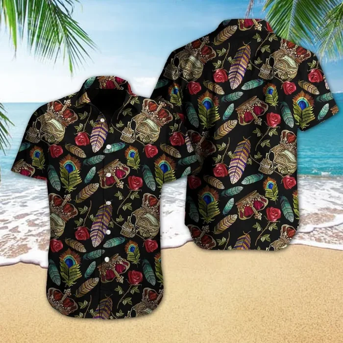 Skull Rose Hawaiian Shirt – For men and women – Fanshubus – Fanshubus.com