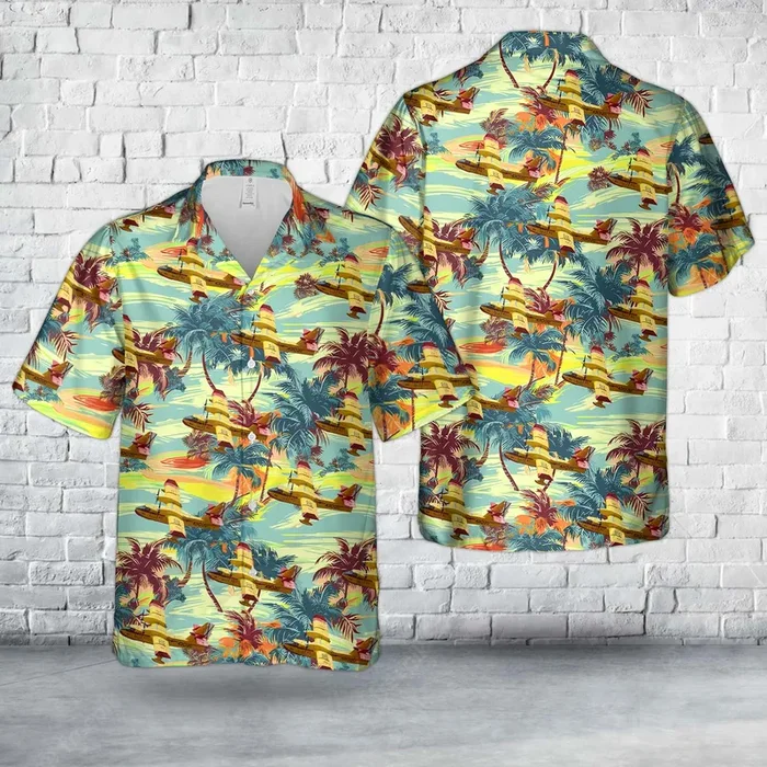 Spanish Air and Space Force Canadair CL-215T (CL-215-6B11) Hawaiian Shirt – Fanshubus.com