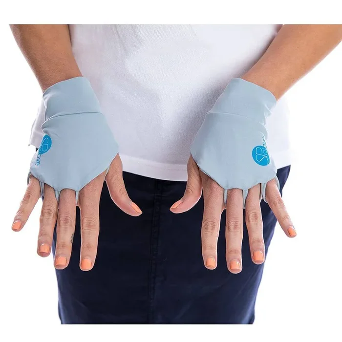 SParms Sun Protect+ UV/Sun Protection Cooling Golf Glove (1 Pair) Gray – 19 Unisex