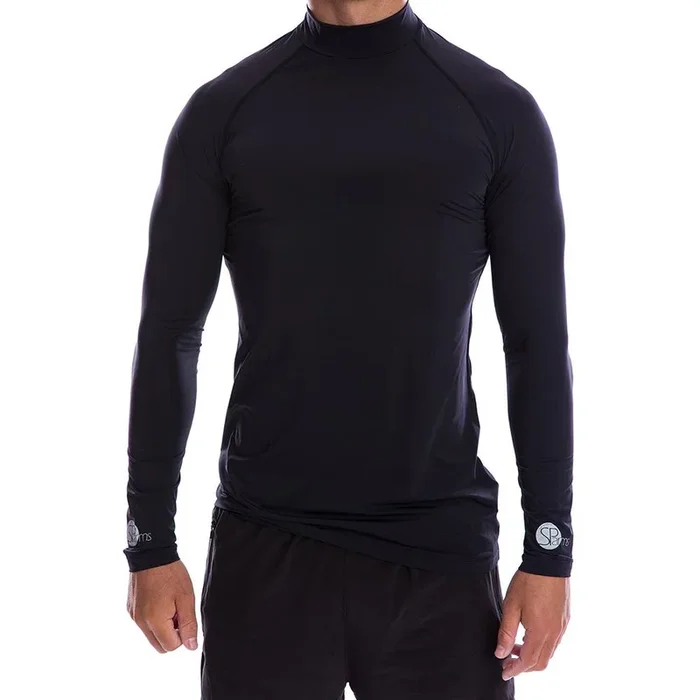 SParms Sun Protect+ UV/Sun Protection High Neck Golf Mock Black – SS19 Men