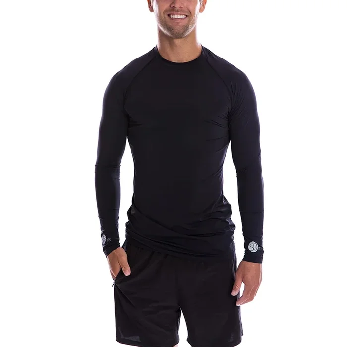 SParms Sun Protect+ UV/Sun Protection Round Neck Golf T-Shirt Black – SS19 Men