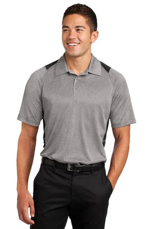 Sport-Tek Men’s Heather Colorblock Contender Polo