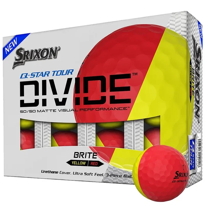 Srixon Q-Star Divide Golf Balls – Yellow/Red – 12 Pack