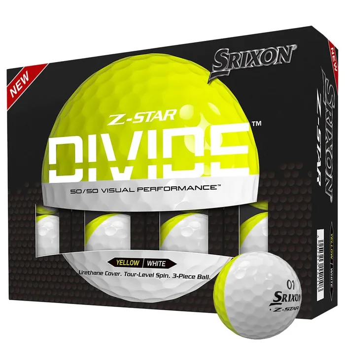 Srixon Z-Star Divide Golf Balls – White/Yellow – 12 Pack