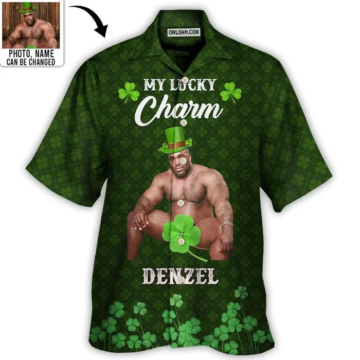 St Patrick’s Day My Lucky Charm Custom Photo Personalized – Hawaiian Shirt – Personalized Photo Gifts – Fanshubus.com
