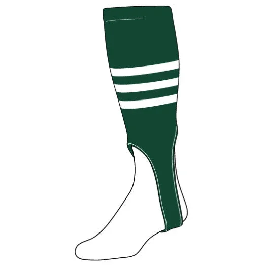 Stock Triple Stripe Baseball Stirrups Dark Green With White Stripes