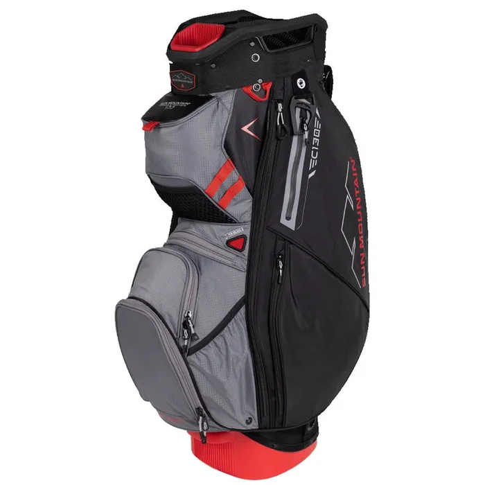 Sun Mountain C-130 Cart Bag – Black/Nickel/Red