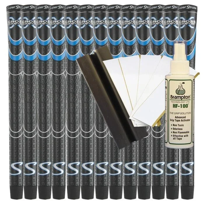 Super Stroke Cross Comfort Standard (Black/Blue) (13pcs + Golf Grip Kit)