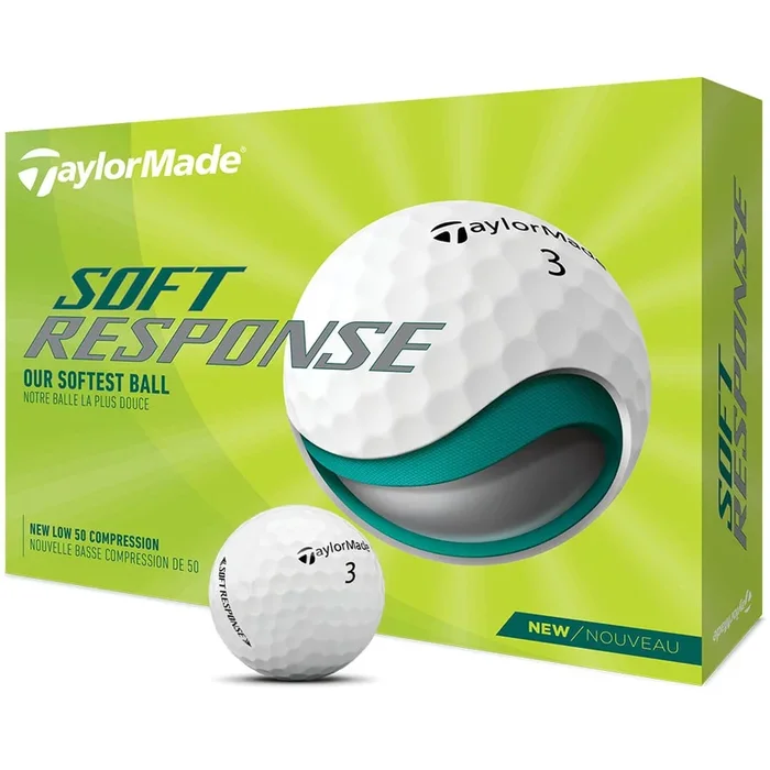 TaylorMade Soft Response Golf Balls – White – 12 Pack