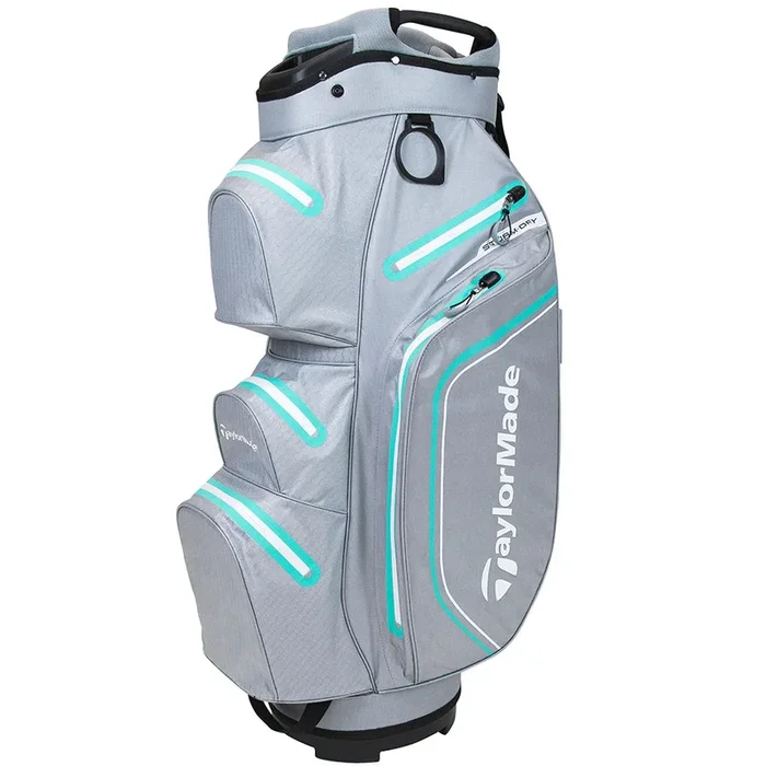 TaylorMade Storm-Dry Waterproof Cart Bag – Grey/Turquoise