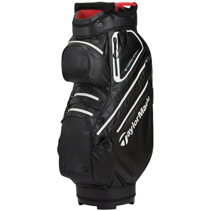 TaylorMade StormDry Cart Bag – Black/White/Red