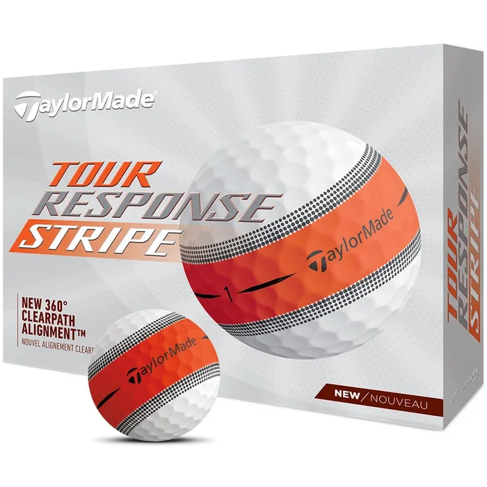 TaylorMade Tour Response Stripe Golf Balls – Orange – 12 Pack