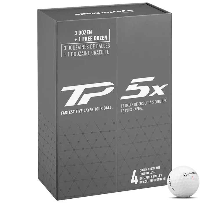TaylorMade TP5x Golf Balls – White – 4 for 3 Dozen