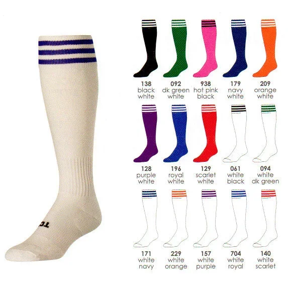 TCK Finale Trico 3 Stripe Heel/Toe Over The Calf Soccer Sock