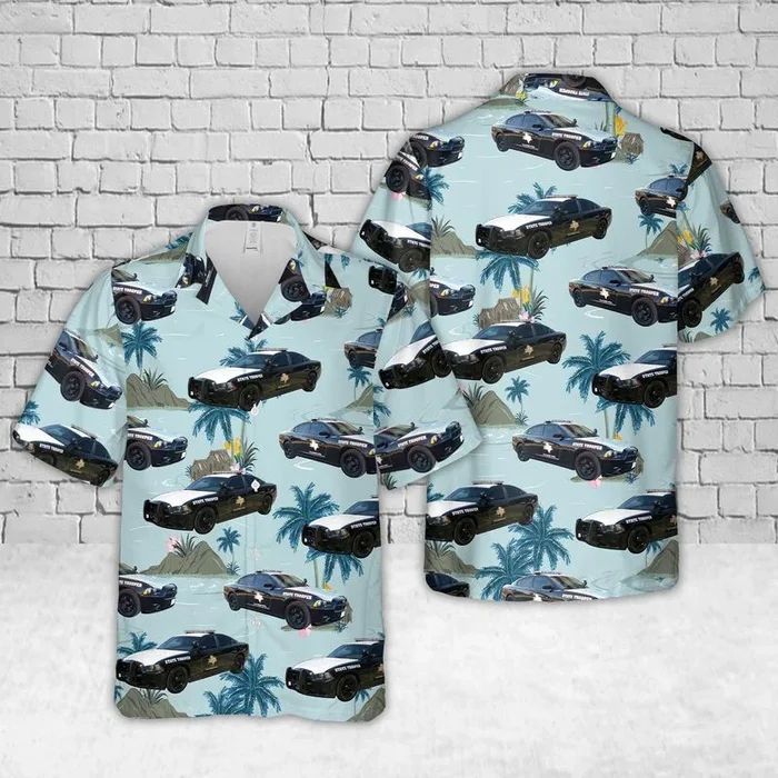 Texas Highway Patrol Police Car Hawaiian Shirt – Fanshubus.com