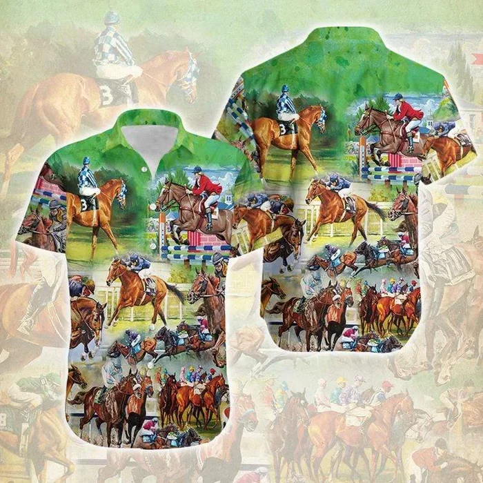 The Horse Race Is Beautiful Picture Hawaiian Shirt- For men and women – Fanshubus – Fanshubus.com