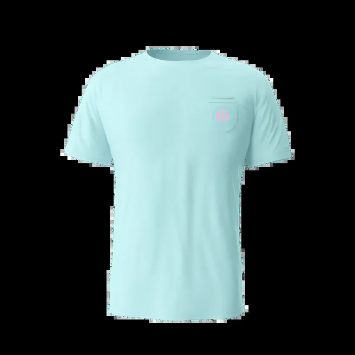 Tiki Hex B Pocket Tee (Aqua)