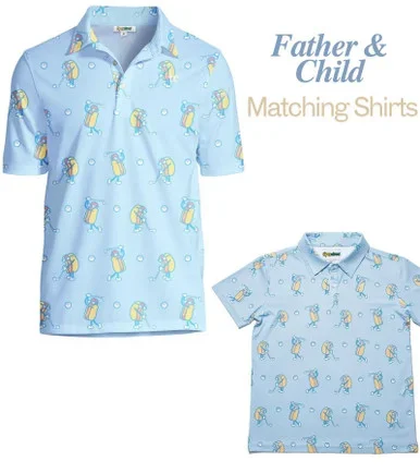 Tipsy Elves Father & Child Matching Golf Polos: Sizzlin Swing