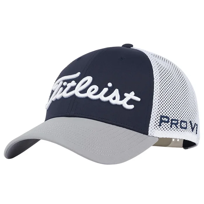 Titleist Tour Performance Mesh Golf Cap White/Navy/Gray – 24 Men