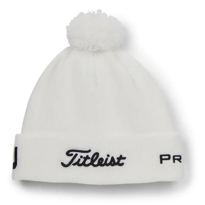 Titleist Tour Pom Pom Golf Beanie White/Black – 24 Men