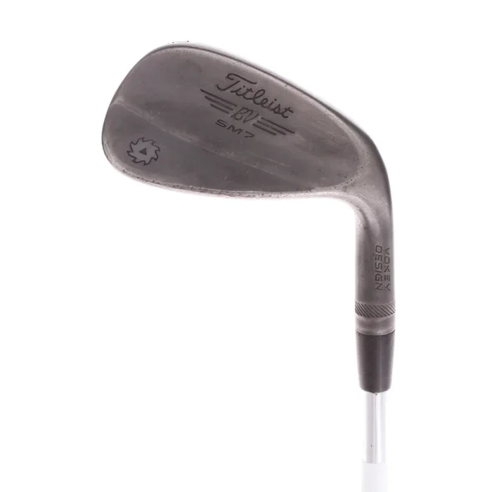 Titleist Vokey SM7 Jet Black F-Grind Steel Mens Right Hand Gap Wedge 52 Degree Stiff – True Temper AMT Red