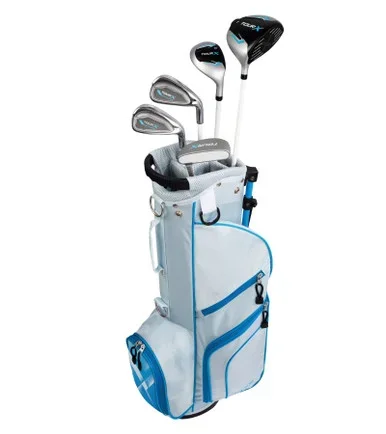 Tour X 5 Club Girls Golf Set for Ages 8-11 (kids 46-54″ tall) Light Blue