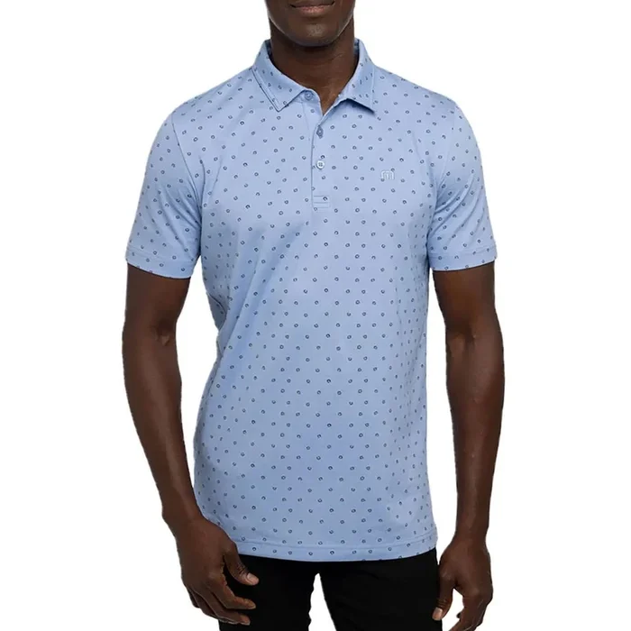 TravisMathew Carnaval Golf Polo Heather Bel Air Blue – 23 Men