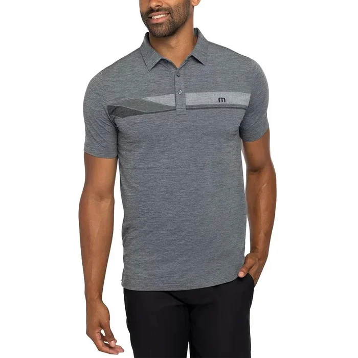 TravisMathew Heater Grand Prize Golf Polo Heather Gray – 23 Men