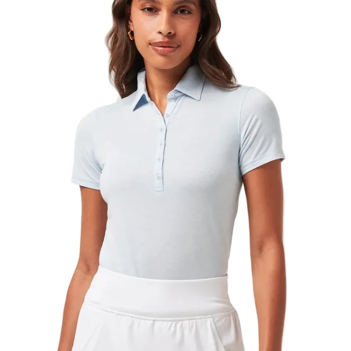 TravisMathew Ladies Featherweight Active Polo – Heather Kentucky Blue