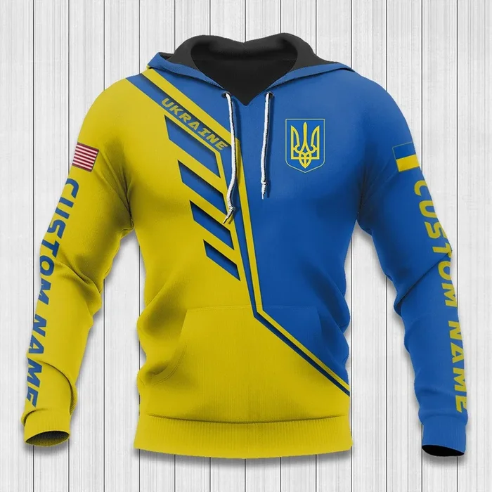 Ukraine Hoodies – Custom Name Ukraine Hoodie Ukraine Flag Wing – Fanshubus.com
