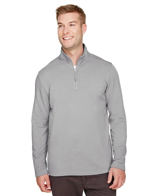 UltraClub Men’s Coastal Pique Fleece Quarter-Zip