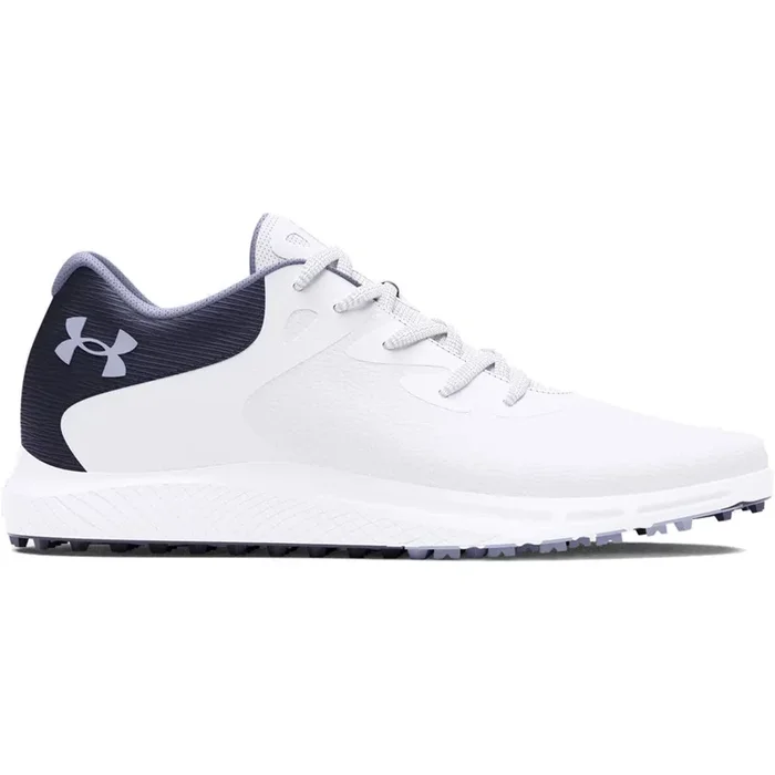 Under Armour Charged Breathe 2 Spikeless Ladies Shoes – White/Midnight Navy/Celeste
