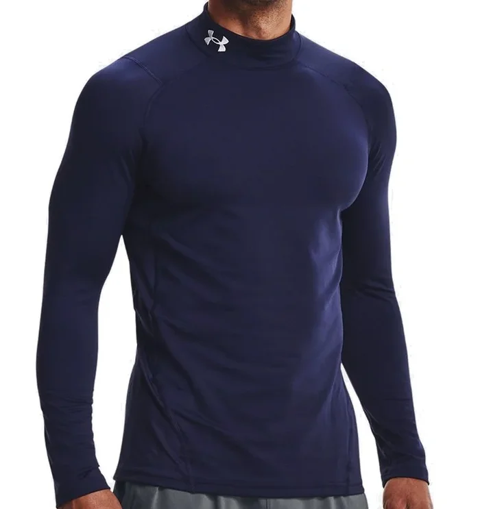 Under Armour ColdGear Armour Fitted Mock – Midnight Navy/White