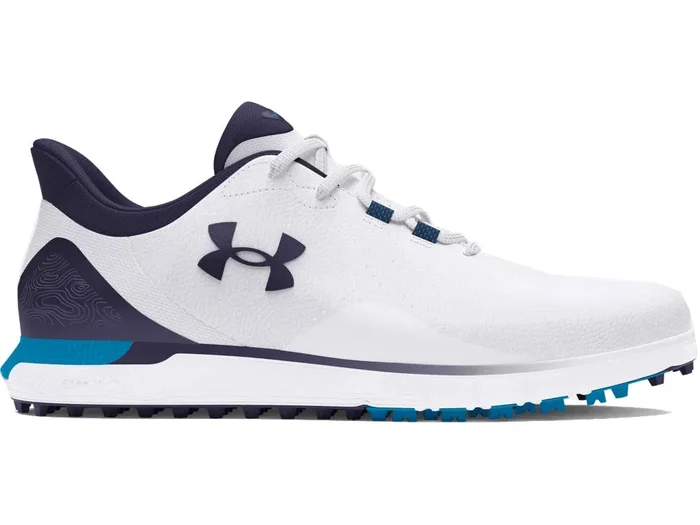 Under Armour Drive Fade Spikeless Waterproof Shoes – White/Capri/Midnight Navy