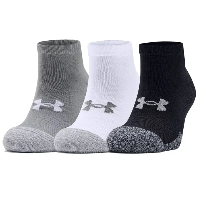 Under Armour Heatgear Low Cut Socks – Steel/White (3 Pack)
