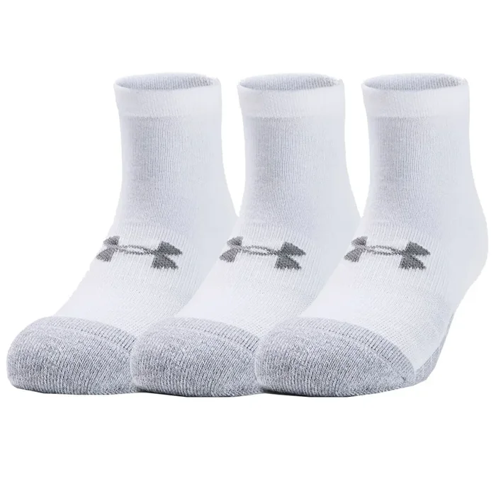 Under Armour Heatgear Low Cut Socks – White/Steel (3 Pack)