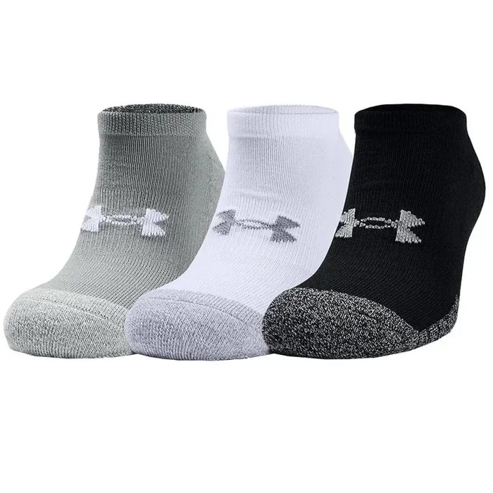 Under Armour HeatGear No Show Socks (3 Pack) – Grey/Black/White