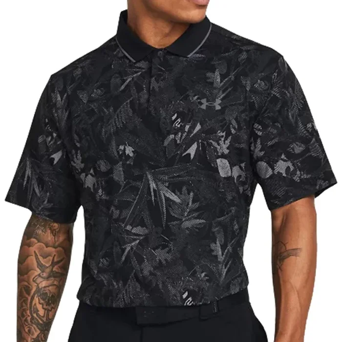 Under Armour Iso-Chill Edge Polo Shirt – Black/Pitch Gray/Castlerock