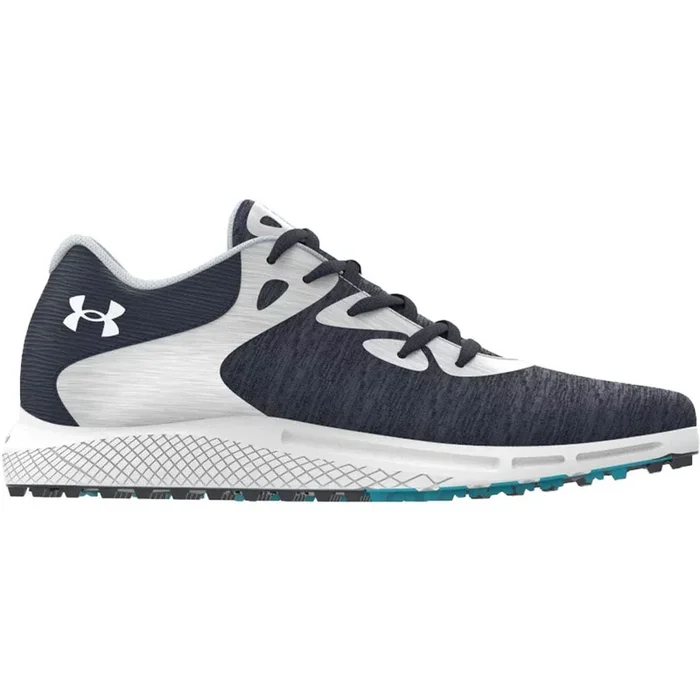 Under Armour Ladies Charged Breathe 2 Knit Spikeless Shoes – Midnight Navy/Midnight Navy/White