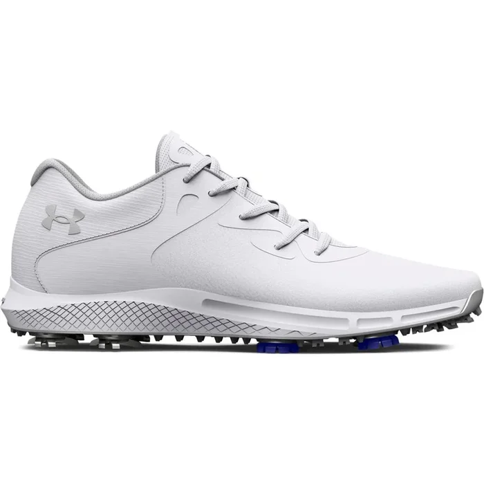 Under Armour Ladies Charged Breathe 2 Waterproof Spiked Shoes – White/Metallic Silver
