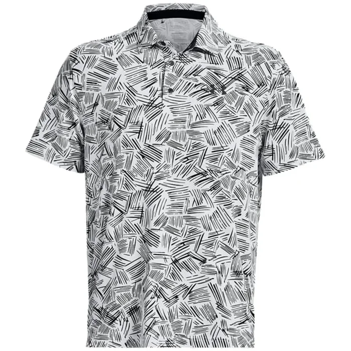 Under Armour Playoff 3.0 Palm Sketch Printed Polo Shirt – White/Black