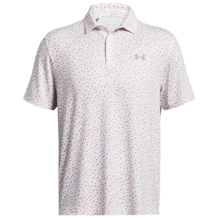 Under Armour Playoff 3.0 Printed Polo Shirt – White/Photon Blue/Steel