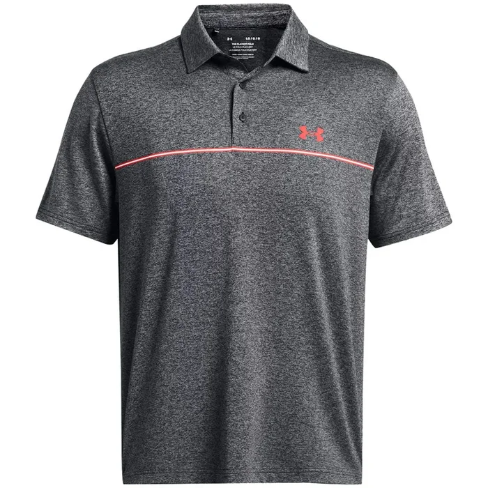 Under Armour Playoff 3.0 Stripe Polo Shirt – Black/Red Solstice