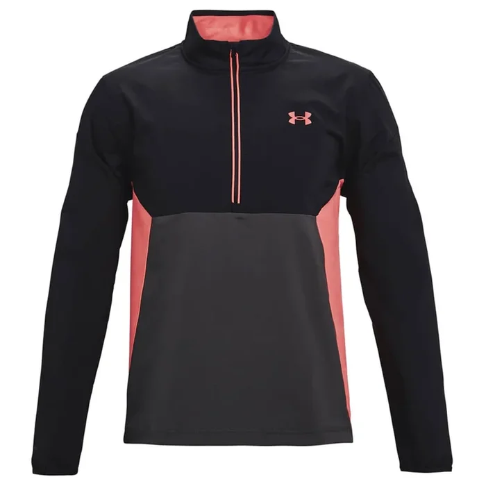 Under Armour Storm Windstrike 1/2 Zip Windproof Jacket – Jet Grey/Venom Red