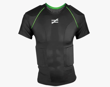 Unequal Mens Invincible 4-Pad ShortSleeve Shirt Large Black/Green
