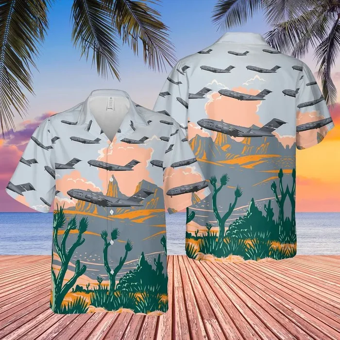 US Air Force Boeing C-17A Globemaster Travis Spirit of Solano Hawaiian Shirt – Fanshubus.com