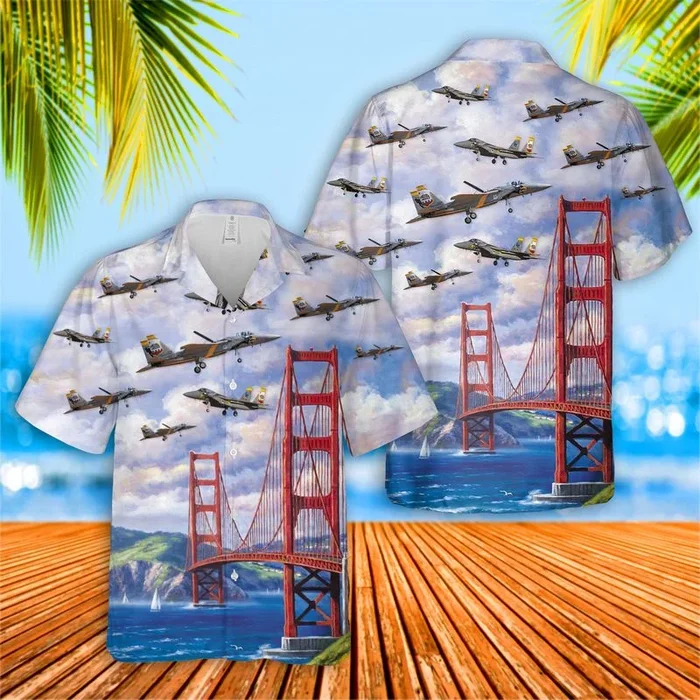 US Air Force California Air National Guard F-15 Eagle Hawaiian Shirt – Fanshubus.com