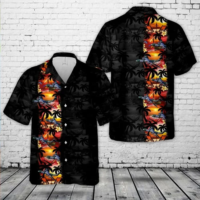 US Air Force Lockheed C-141 Starlifter Paradise Night Hawaiian Shirt – Fanshubus.com