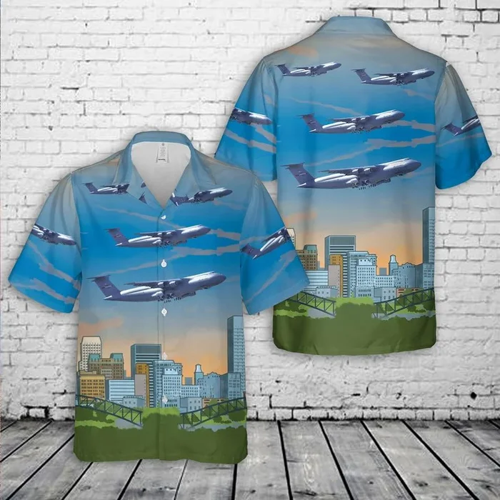 US Air Force Tennessee Air National Guard 155th Airlift Squadron Lockheed C-5 Galaxy Hawaiian Shirt – Fanshubus.com
