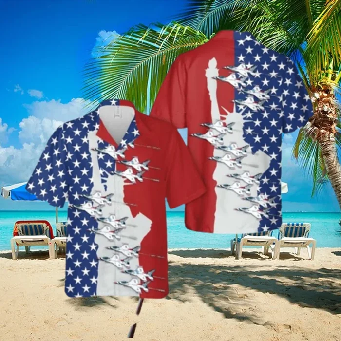 US Air Force Thunderbirds 4th Of July V2 Hawaiian Shirt – Fanshubus – Fanshubus.com